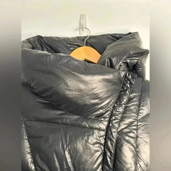 Donna Karan Black Down Puffer with Large  Collar/Hood Neckline M/L - Picture 6 of 16